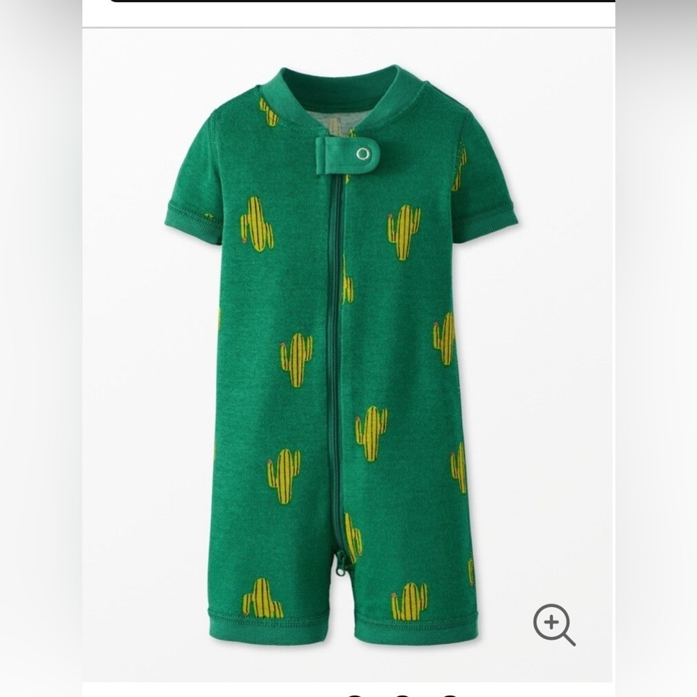 Hanna Andersson Green Cactus 2 way zip shortie sleeper